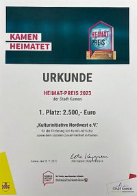 Urkunde Heimatpreis